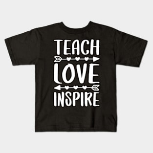 Teach Love Inspire Back To School Teacher Kids T-Shirt